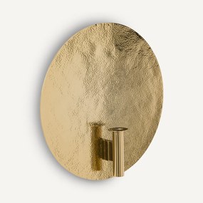 Wandkandelaarvaas, rond, messing, Lunou