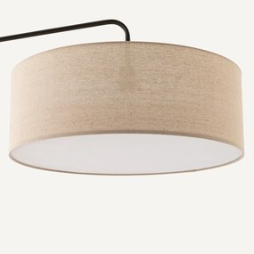 Boogvormige staande lamp in metaal ijzer en linnen, Cinqua