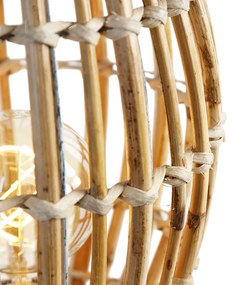 Landelijke tafellamp tripod bamboe met wit - Canna Capsule Landelijk E27 ovaal Binnenverlichting Lamp