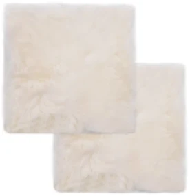 vidaXL Stoelkussens 2 st 40x40 cm echt schapenvacht wit