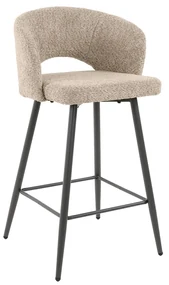 Barstoel Met Ronde Rug Boucle Zandkleur