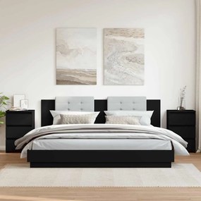 vidaXL Nachtkastjes 2 st 40x35x62,5 cm bewerkt hout zwart