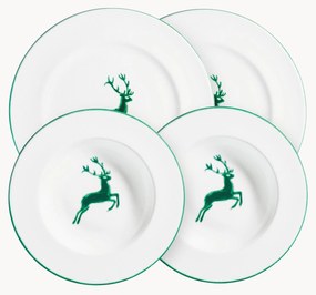 Handgemaakt keramiek servies Green Deer, 2 personen, 4-delig