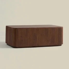 Ribbelhout Salontafel Rechthoekig - 100 X 55cm.