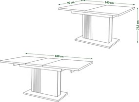 LEONEL Sonoma Eik – MODERNE VOUWTAFEL TOT 180 cm!