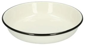 Bord diep, emaille, zwart/wit,Ø 19 cm