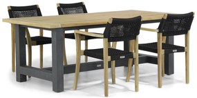 Tuinset 4 personen 200 cm Rope Zwart Lifestyle Garden Furniture Dallas/San