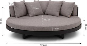 Santika Furniture Santika Lakeview Daybed Antraciet Aluminium Taupe