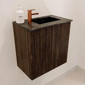 Mondiaz Joya DLux 40cm toiletmeubel walnut met wastafel faye rechts 1 kraangat lava