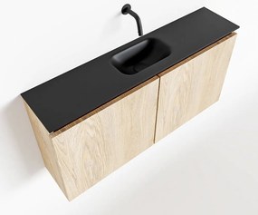 Mondiaz Ture 100cm toiletmeubel washed oak met wastafel urban midden geen kraangat