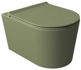 Salenzi Civita wandcloset toiletpot randloos mat legergroen 35x50cm