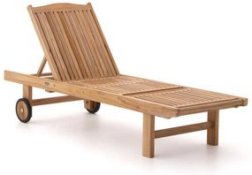 Verstelbaar ligbed Sunyard  | Teakhout | Natural Teak | Ligbed met wiel | Ligstoel tuin | Strandbed  | Kees Smit Tuinmeubelen
