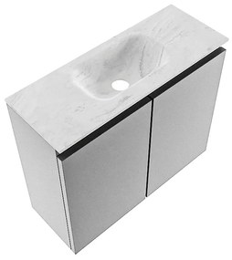 Mondiaz Ture DLux toiletmeubel 60cm plata met wastafel opalo midden met kraangat