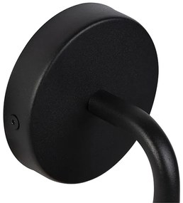 Landelijke buitenwandlamp zwart met glas - Elza