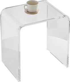 VEVOR Acryl bijzettafel 415 x 305 x 460 mm, U-vormige acryl bijzettafel, transparante salontafel voor drankjes, eten, snacks, te gebruiken in de woonkamer, slaapkamer, studeerkamer, enz.