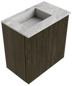 Mondiaz Joya DLux 40cm toiletmeubel shadow met wastafel faye links 1 kraangat glace