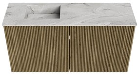 Mondiaz Joya DLux 80cm toiletmeubel dusk met wastafel faye links zonder kraangat glace