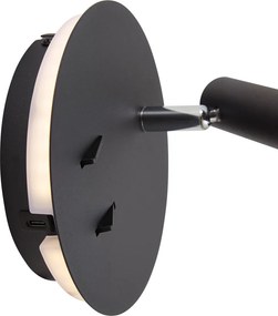Moderne wandlamp zwart incl. LED met USB-C - Croft