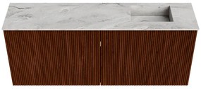 Mondiaz Joya DLux 100cm toiletmeubel ruby met wastafel faye rechts zonder kraangat glace