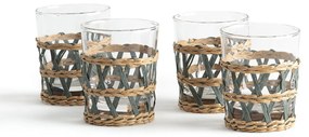 Set van 4 glazen met gevlochten onderkant, Qualimna