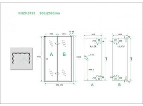 Mueller Siera vouwbare douchedeur 90x202cm rechts anti-kalk coating