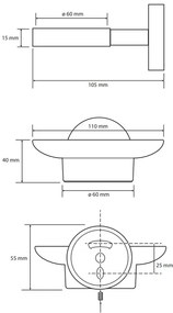 Sapho X-Round zeephouder rond chroom