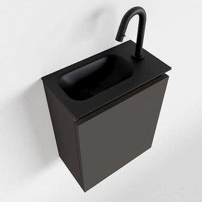 Mondiaz Ture 40cm toiletmeubel dark grey met wastafel urban links 1 kraangat