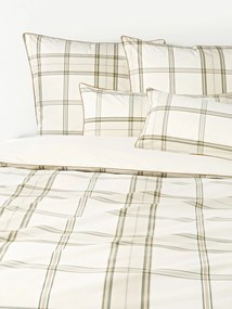 Geruit perkalkatoenen dekbedovertrek Scarlet