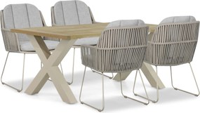 Tuinset 4 personen 180 cm Rope Taupe Domani Furniture Trivento/Cardiff