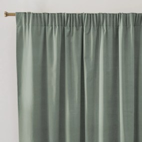 Gordijn in fluweel met aangerimpeld biesje, Velvet