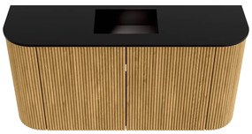Mondiaz Joya 85cm toiletmeubel ronding links/rechts oak met wastafel faye midden zonder kraangat urban