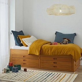 Bed met 4 laden, eikenfineer, OCTAVO
