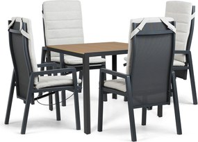 Tuinset 4 personen 909 cm Aluminium Grijs Lifestyle Garden Furniture Vivaro/Creta