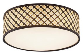 Oosterse plafondlamp rotan met zwart 40cm - Tremmo