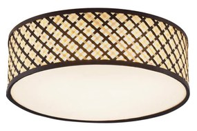 Oosterse plafondlamp rotan met zwart 40cm - TremmoOosters E27 Bohemian rond Binnenverlichting Lamp