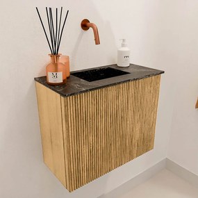 Mondiaz Joya DLux 50cm toiletmeubel oak met wastafel faye midden zonder kraangat lava