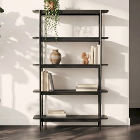 Openkast Met Vijf Planken Zwart - 120x40x190cm.