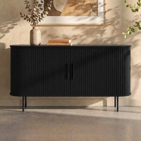 Houten Dressoir Zwart - 140x45x76cm.