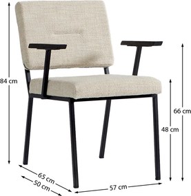 PEPP Interiors Soho Zand Eetkamerstoel Met Armleuningen