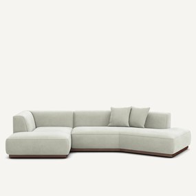 Hoekbank links open in stonewashed fluweel, JACOPO