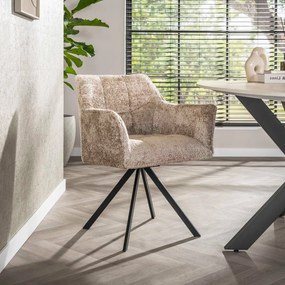 Velvet Eetkamerstoel Draaibaar Zand