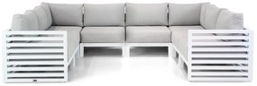 U-Vorm Loungeset 8 personen Aluminium Wit  Santika Furniture Santika Jaya