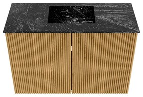 Mondiaz Joya DLux 60cm toiletmeubel oak met wastafel faye midden zonder kraangat lava