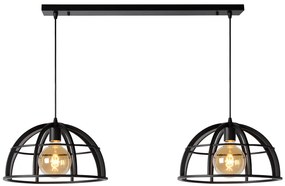 Lucide Dikra hanglamp 110cm 2x E27 zwart