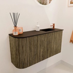 Mondiaz Joya 80cm toiletmeubel ronding links dusk met wastafel faye rechts 1 kraangat urban