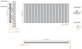 Eastbrook Charlton radiator 140x60cm aluminium 1460W wit mat