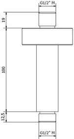Plieger Roma plafondarm 10cm zwart mat