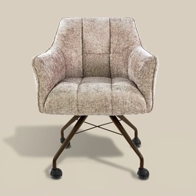 Raster Armstoel Met Wieltjes Beige