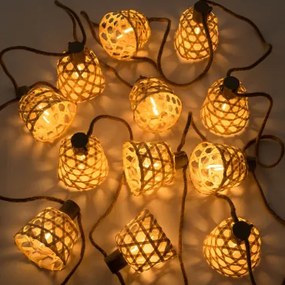 Guirlande Met Led-tuinverlichting En Zonne-oplader Van 8,40 M Ducrot Natuurlijk - Sklum