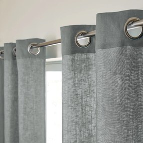 Gordijn in gewassen linnen met oogjes, Private